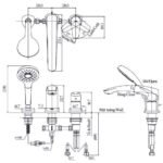 Vòi xả bồn tắm TOTO TBG09202A#MBL nóng lạnh, dòng GM (4 lỗ), màu đen mờ, kèm tay sen - Ảnh 6