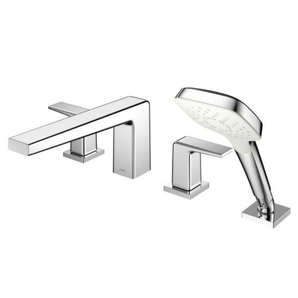 Vòi xả bồn tắm TOTO TBG10202A#PN nóng lạnh, dòng GB (4 lỗ), màu Nikel bóng, kèm tay sen