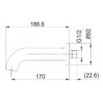 Vòi xả bồn tắm TOTO TBG11001B#PBR dòng GF, màu đồng bóng - Ảnh 2