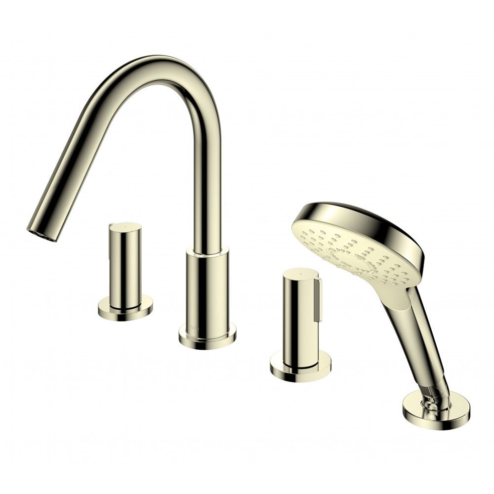 tbg11202apfg-3007.jpg Vòi xả bồn tắm TOTO TBG11202A#PFG nóng lạnh, dòng GF (4 lỗ), màu vàng Pháp bóng, kèm tay sen - Ảnh 1