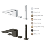 Vòi xả bồn tắm TOTO TBP02202AA#PN nóng lạnh, dòng ZL (4 lỗ), màu Nickel bóng, kèm tay sen - Ảnh 6