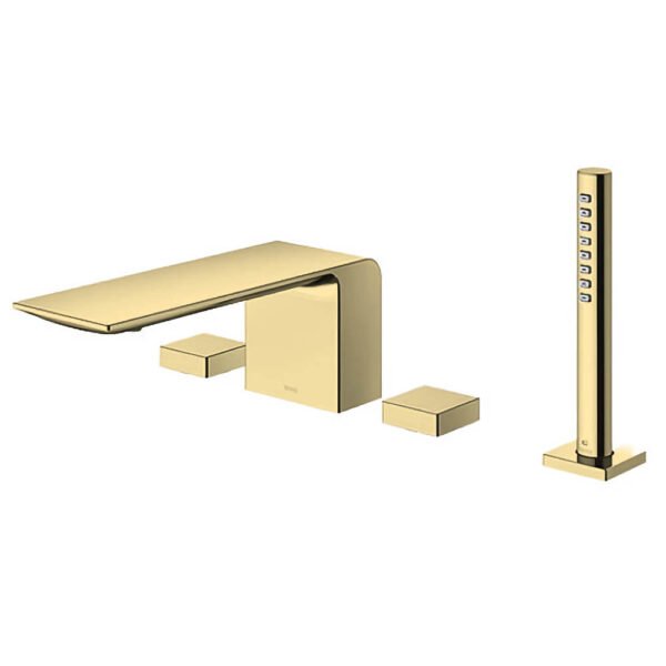 Vòi xả bồn tắm TOTO TBP02202AA#PBR nóng lạnh, dòng ZL (4 lỗ), màu Đồng bóng, kèm tay sen