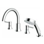 Vòi xả bồn tắm TOTO TBS02202BA nóng lạnh, dòng LN (4 lỗ), màu chrome, kèm tay sen