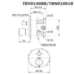 Van điều chỉnh nhiệt độ TOTO TBV01408B/ TBN01001B (kèm van dừng và phụ kiện âm tường) - Ảnh 4