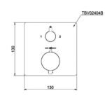 Van điều chỉnh nhiệt độ TOTO TBV02404B#BN 2 đường nước ra (không kèm phụ kiện âm tường) mạ Nikel mờ - Ảnh 2
