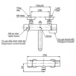 Vòi sen tắm TOTO TBV03431V/ TBW01010V nhiệt độ Nhật Bản dòng GG (loại không vòi xả bồn) - Ảnh 6