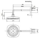 Bát sen gắn tường TOTO TBW02003A#BFG Vuông 220mm mạ vàng Pháp mờ - Ảnh 2