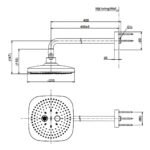 Bát sen gắn tường TOTO TBW02004A#PN 2 chế độ vuông 210mm mạ Nikel bóng - Ảnh 2