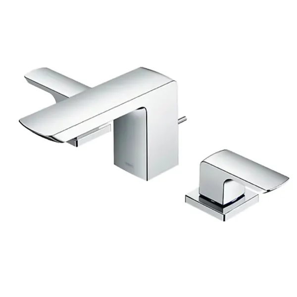 Vòi lavabo TOTO TLG02201BA#PN nóng lạnh dòng GO (3 lỗ) mạ Nikel bóng