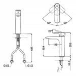 Vòi lavabo TOTO TLG04306B#MBL nóng lạnh dòng GA đen mờ cao 21 cm - Ảnh 3