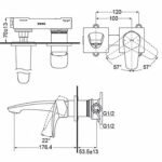 Vòi Lavabo TOTO TLG09307BB#MBL nóng lạnh, gắn tường, dòng GM (2 lỗ), màu đen mờ - Ảnh 2