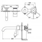 Vòi lavabo TOTO TLG11308BA nóng lạnh, gắn tường, dòng GF (2 lỗ) - Ảnh 6