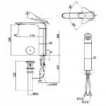 Vòi lavabo TOTO TLP03301A1#PBR nóng lạnh dòng ZA mạ đồng bóng 29cm - Ảnh 2