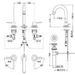 Vòi lavabo TOTO TLS01201BA nóng lạnh, dòng LB (3 lỗ) - Ảnh 2