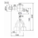 Van xả tiểu INAX UF-8V (UF8V) nút nhấn (dùng ống cong) - Ảnh 2