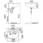 Chậu rửa mặt lavabo American Standard VF-0940.1H (VF09401H) treo tường, dòng Gala - Ảnh 2