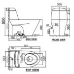 Bồn cầu American Standard VF-2011S (VF2011S) 1 khối, nắp rửa cơ SLIM00001-WT (Slim), dòng Active - Ảnh 2