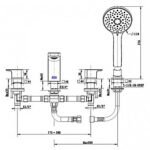 Vòi xả bồn tắm American Standard WF-1300MB (WF1300MB) 4 lỗ dòng Acacia E, màu đen mờ - Ảnh 2
