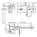 Vòi lavabo American Standard WF-1304BHG (WF1304BHG) nóng lạnh, âm tường dòng Acacia E, màu xám mờ - Ảnh 2