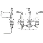 Vòi lavabo American Standard WF-1603 (WF1603) nóng lạnh, 3 lỗ, dòng Kastello - Ảnh 2
