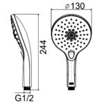 Tay sen American Standard WF-9H11HG (WF9H11HG) tròn 130mm, dòng Acacia Evolution, màu xám đen (không bao gồm dây sen & gác sen) - Ảnh 3