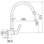 Vòi chén American Standard WF-T607 (WFT607) lạnh, gắn tường dòng Winston - Ảnh 2