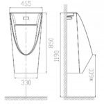 Bồn tiểu nam American Standard WP-6507 (WP6507) treo tường cảm ứng, dòng Concept - Ảnh 2