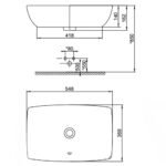 Chậu rửa mặt lavabo American Standard WP-F650 (WPF650) đặt bàn, dòng Milano - Ảnh 2